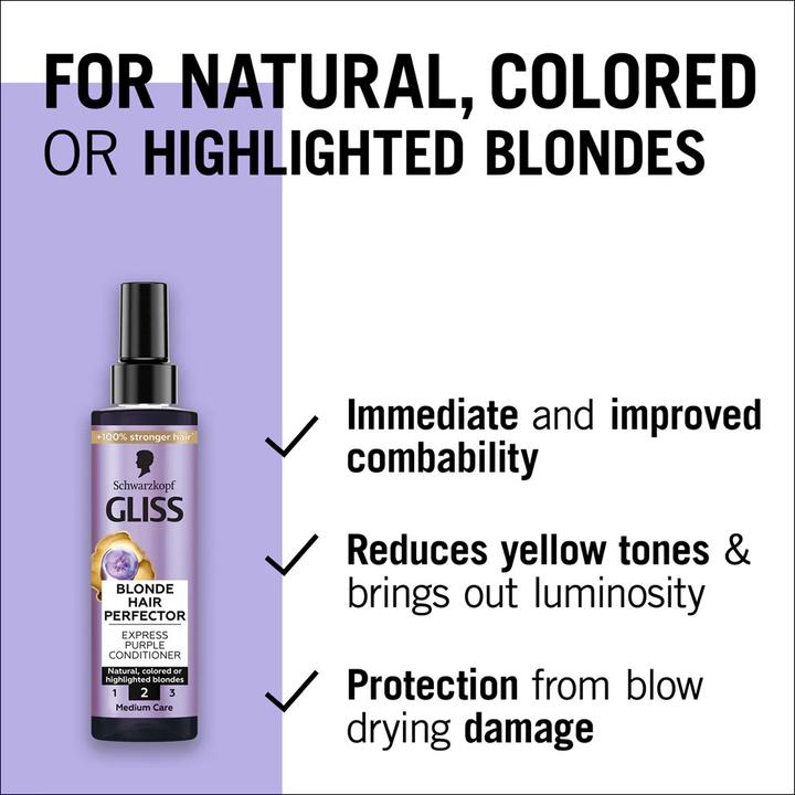 Produktbild Schwarzkopf Gliss Blonde Hair Perfector Express Conditioner 200ml (200 ml)