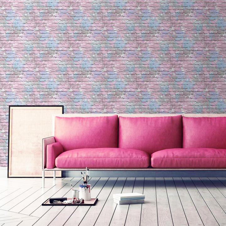 Actual product image Muriva Brick Camo Wallpaper (53 x 1000 cm)