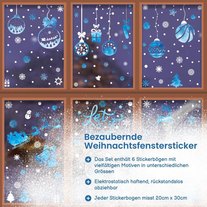 Image du produit Hermex Autocollants de Noël Let It Snow Autocollants de Noël Décorations de fenêtre