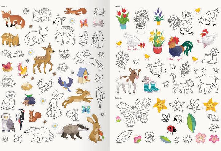 Actual product image Ravensburger My spring colouring sticker book - Large book with over 300 stickers, lots of stickers to