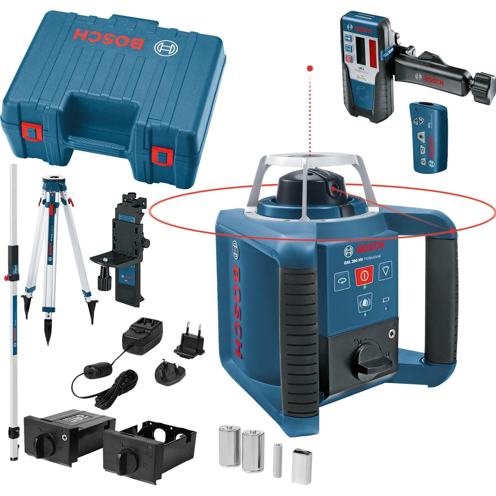 Bosch Professional, Linienlaser, ROTATIONSLASER GRL 300 HV SET + TRIKOD BT170 + GR240 PATCH