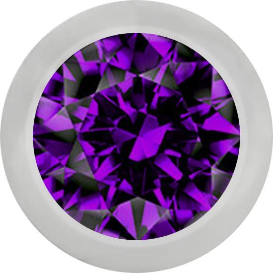 Immagine prodotto Star Piercing Palla d'argento con cristallo viola (senza ottone, Acciaio chirurgico 316L)