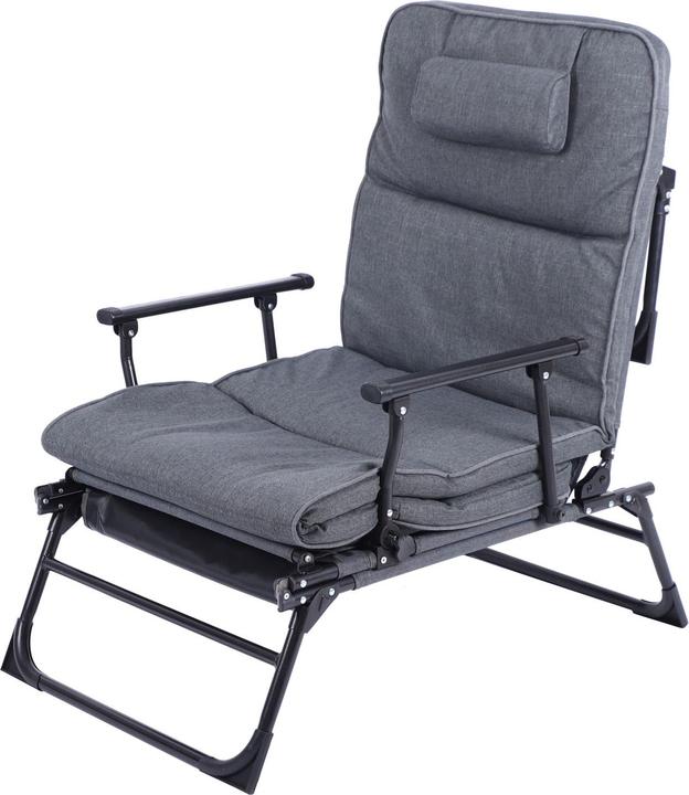 Mojawo 2 in 1 Gartenliege Sanitätsliege Gästebett und Relaxsessel mit Polster (181 cm)