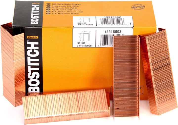 Produktbild Bostitch Karton Klammern 18 mm Liquor 2000 Stk. für DSA-3522-E / DS-3519-E / DSA-3519-E / DSA3522-E (2000 x)