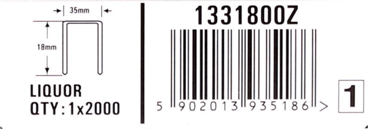 Produktbild Bostitch Karton Klammern 18 mm Liquor 2000 Stk. für DSA-3522-E / DS-3519-E / DSA-3519-E / DSA3522-E (2000 x)