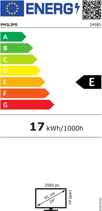 Energie-Label Philips 245B1/00 (2560 x 1440 Pixel, 24")