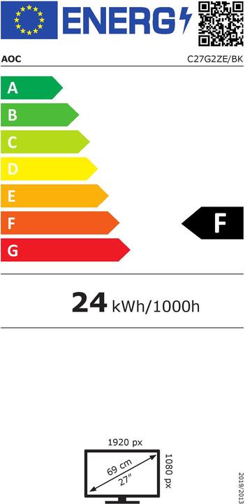 Label énergétique AOC C27G2ZE/BK (1920 x 1080 pixels, 27")