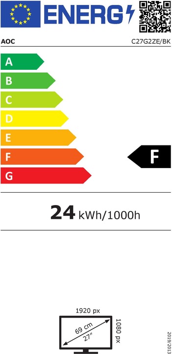 Energy Label AOC C27G2ZE/BK (1920 x 1080 pixels, 27")