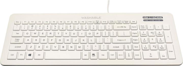 Actual product image Man & Machine Europe manmachi man&machine keyboard very cool white hygienic keyboard washable.104t..en (DE, Cable)