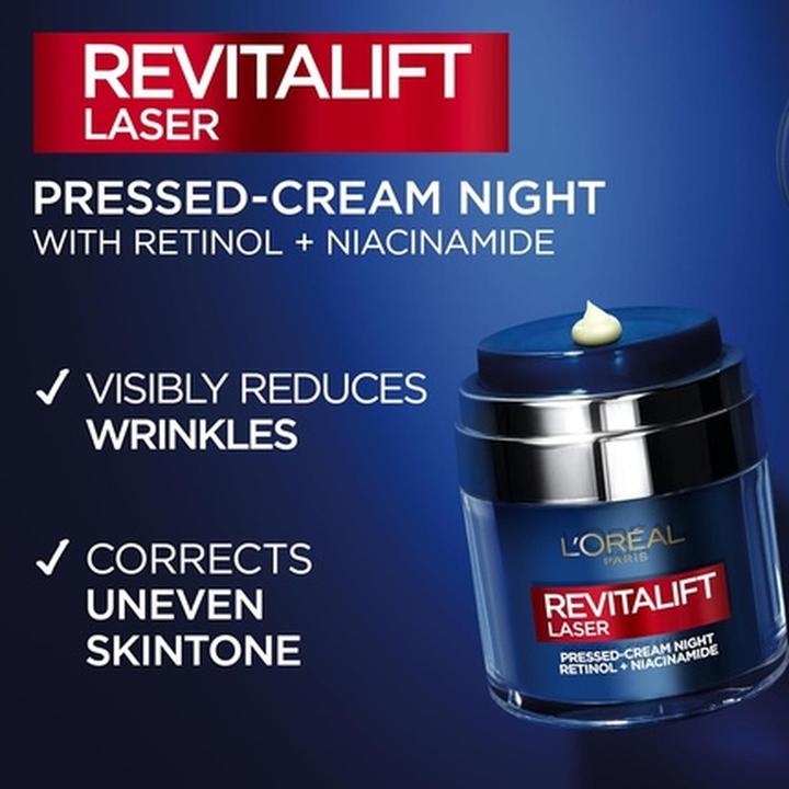 Actual product image L'Oréal Paris L'OREAL Revitalift Laser Pressed-Cream krem redukujący zmarszczki na noc 50ml (50 ml)
