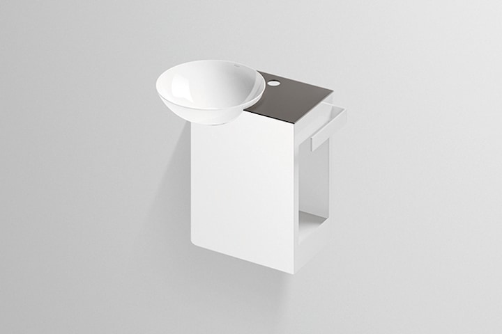Produktbild Alape Waschplatz WP.INSERT1, B:485mm, H:471mm, T:321mm, Schalenbecken weiss, Mulde links, mit Hahnlo