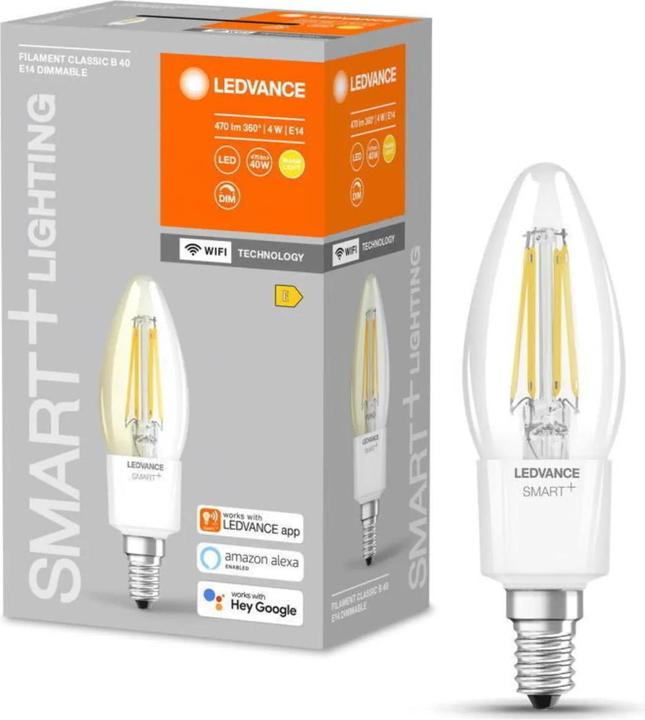 Actual product image Ledvance Smart+ Wifi Filament Candle (E14, 4 W, 470 lm, 1 x, E)