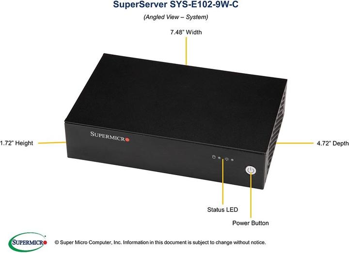 Produktbild Supermicro Barebone SuperServer E102-9W-C