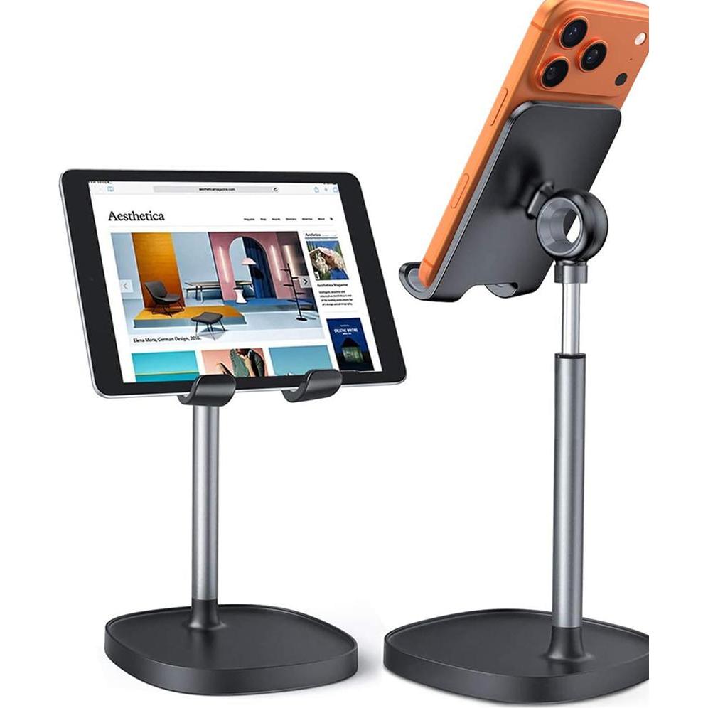 Lisen - Desk Holder Mechanical Series (YL0421030004) - for Phones, Adjustable Height, Stable - Black, Supporto per smartphone, Nero