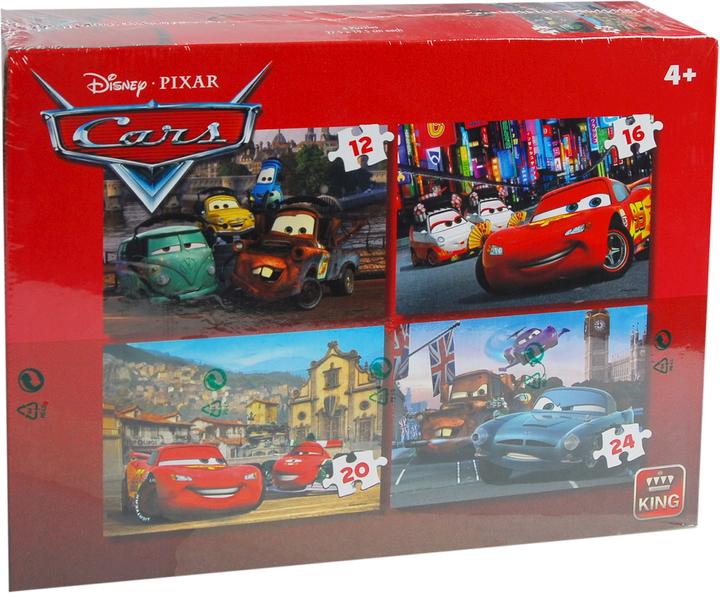 Produktbild King Puzzle 4 in 1 Cars 4 Puzzles mit 12, 16, 20 und 24 Teilen, ab 4 Jahren (24 Teile)