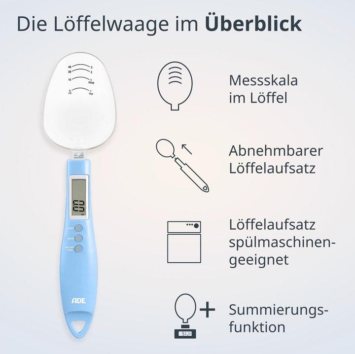 Immagine prodotto ADE Löffelwaage Eni digital Blau, Bedienungsart