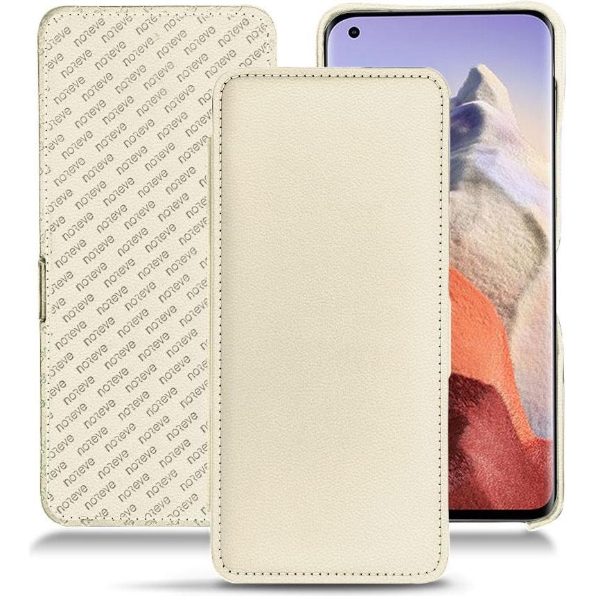 Noreve Lederschutzhülle horizontal (Xiaomi Mi 11 Ultra), Smartphone Hülle, Weiss