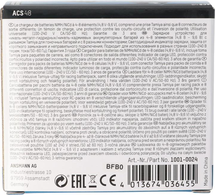 Image du produit Ansmann Ladegerät ACS48 1001-0024 für 4,8 - 9,6 Volt