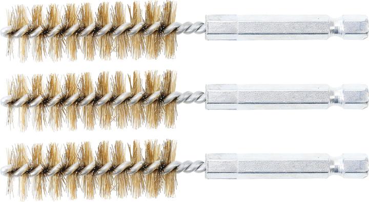 Productafbeelding BGS Messing borstel | 16 mm | Aandrijving zeskantkop 6,3 mm (1/4") | 3 stuks.
