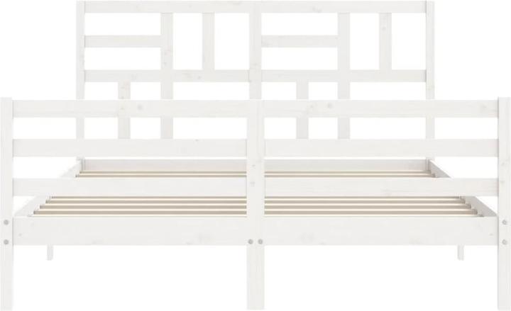 Produktbild vidaXL Massivholzbett mit Kopfteil Weiss 5FT King Size (150 x 200 cm)