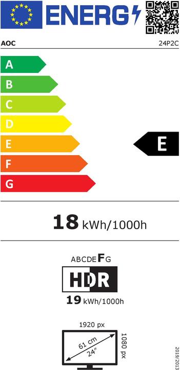 Energie-Label AOC 24P2C (1920 x 1080 Pixel, 23.80")