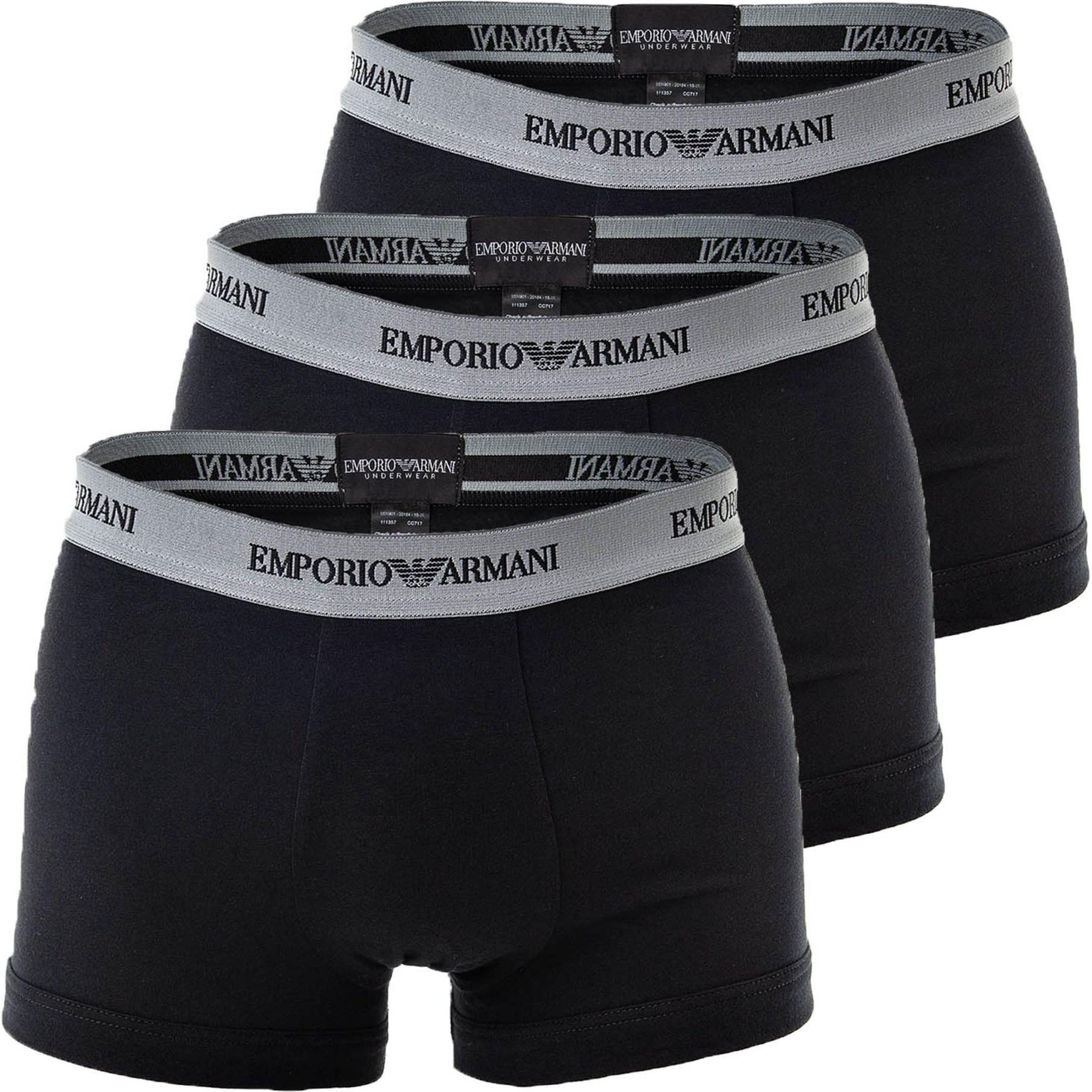 Emporio Armani, Herren, Unterhosen, Boxershort Casual Bequem sitzend, Schwarz, (L, 3er Pack)
