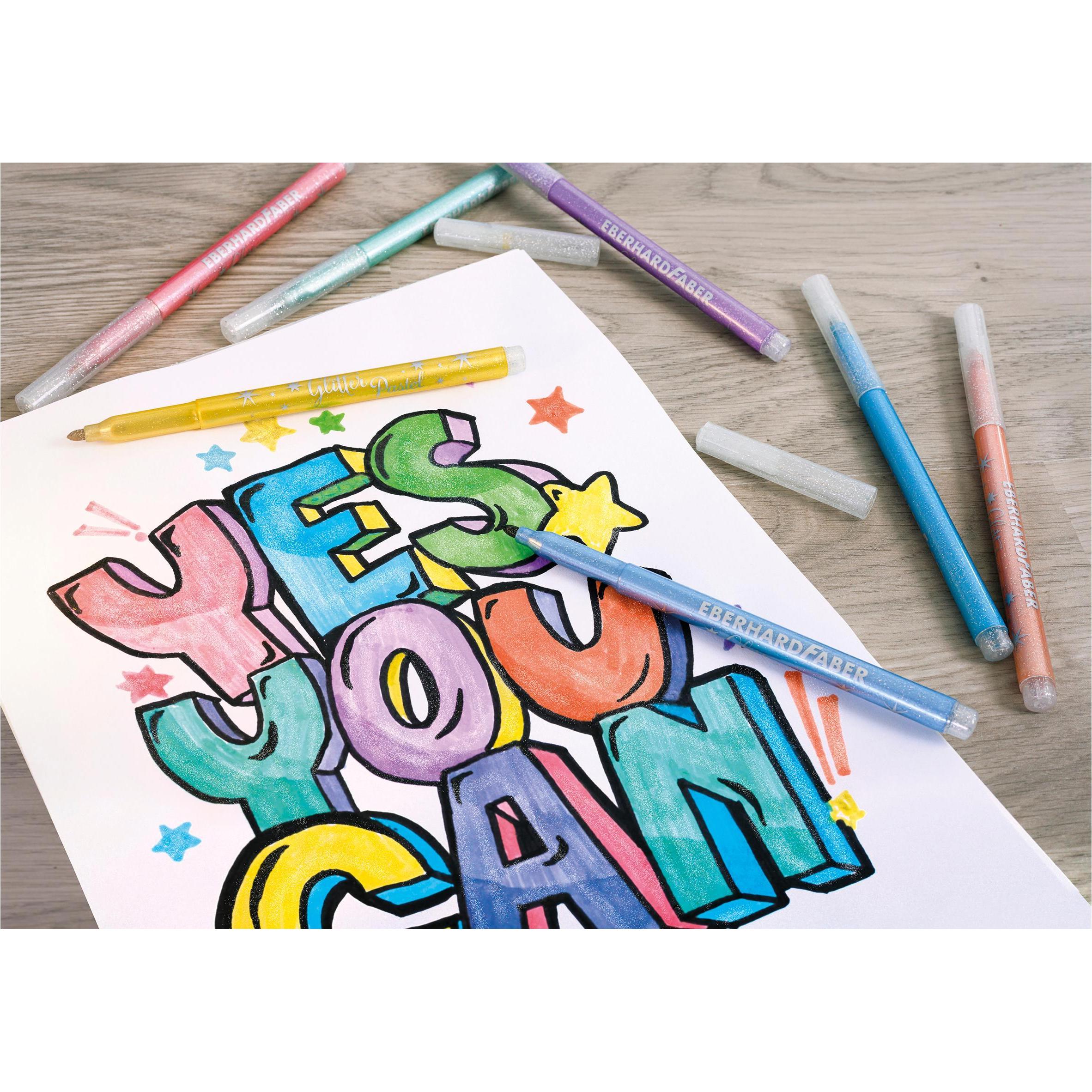 Thumbnail - EberhardFaber, Malstifte, Fasermaler Glitter (Mehrfarbig, 24 x)