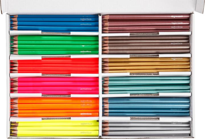 Image du produit Creativ Company Driehoekige Kleurpotloden - Metallic en Neon, 144st. (144x)