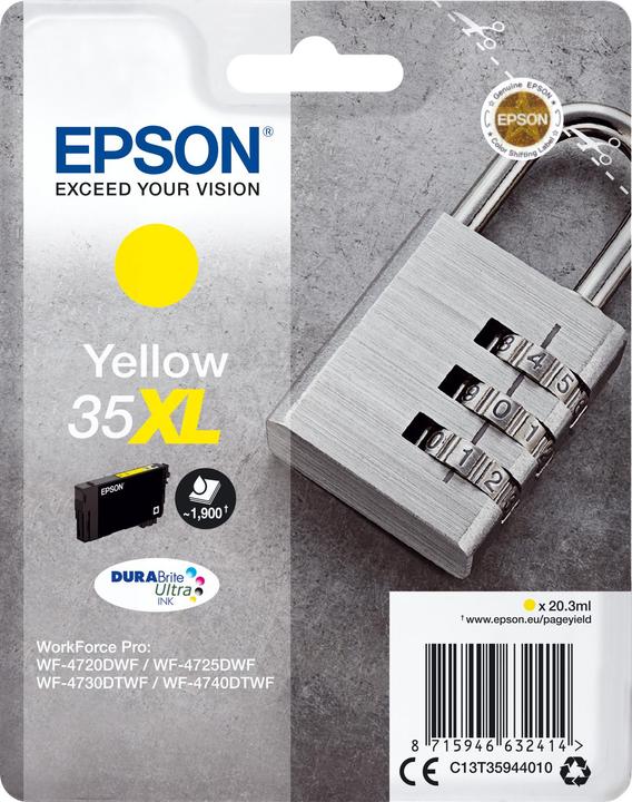 Image du produit Epson 35XL - 20.3 ml - XL - jaune - Original - Blister avec alarme RF/acoustique (Y)
