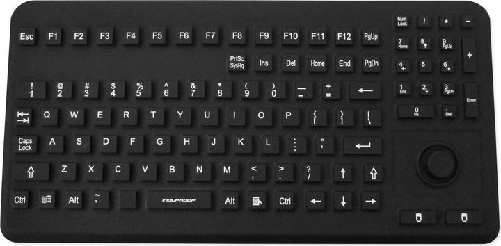 Actual product image Gett InduProof Advanced silicone keyboard IP68 waterproof disinfectable 104 keys VESA USB colour: (DE, Cable)