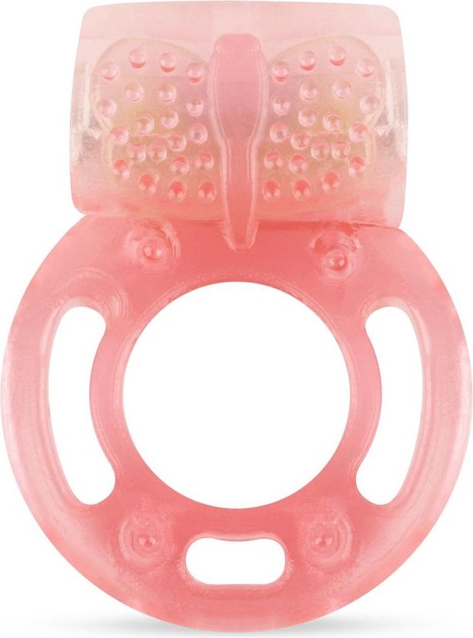 Produktbild Easytoys Vibrierender Penisring mit NietenKlitorisStimulator Pink