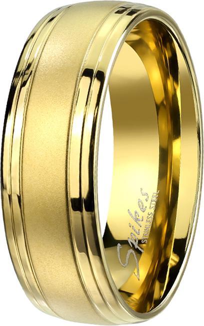 Produktbild Star Piercing Ring vergoldet gebürstet doppelt gerillt (ohne Messing, Chirurgenstahl 316L)