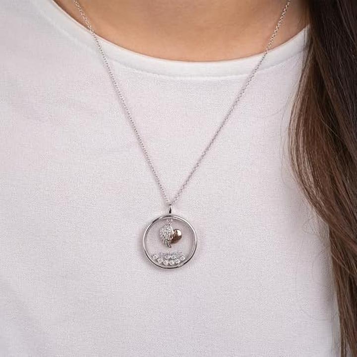 Immagine prodotto Engelsrufer Bellissima collana bicolore Cuore con ala e zirconi BLACK-LENS-HWBIR (Argento 925, Oro rosa 18 carati, 42 cm)