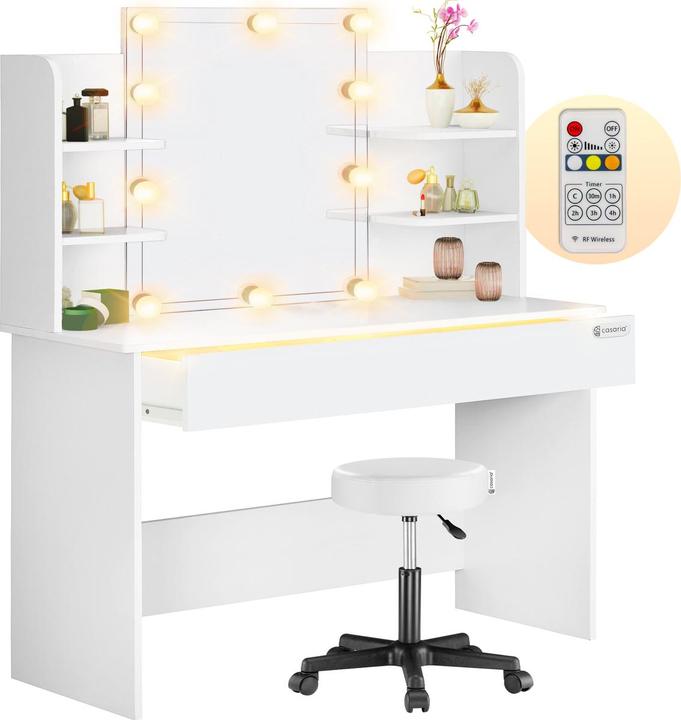 Casaria Schminktisch mit Hocker