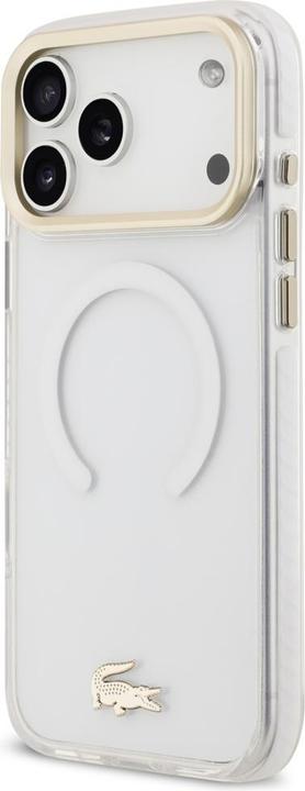 Image du produit Lacoste Shockproof Transparent Frosted Gold Logo MagSafe Case for iPhone 17 Pro Max White (Apple iPhone 17 Pro Max)