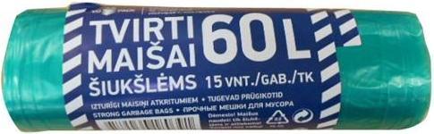 Staples Garbage Bags 60l 15pce Diff Colour