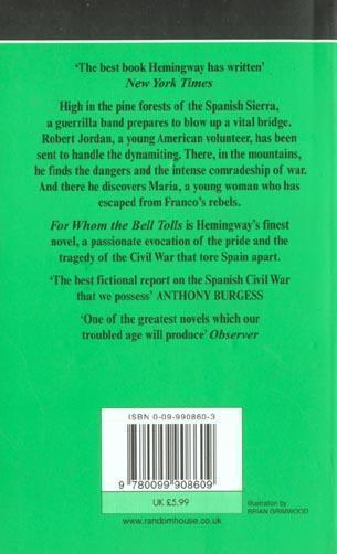 Image du produit For Whom the Bell Tolls (Anglais, Ernest Hemingway, 2004)