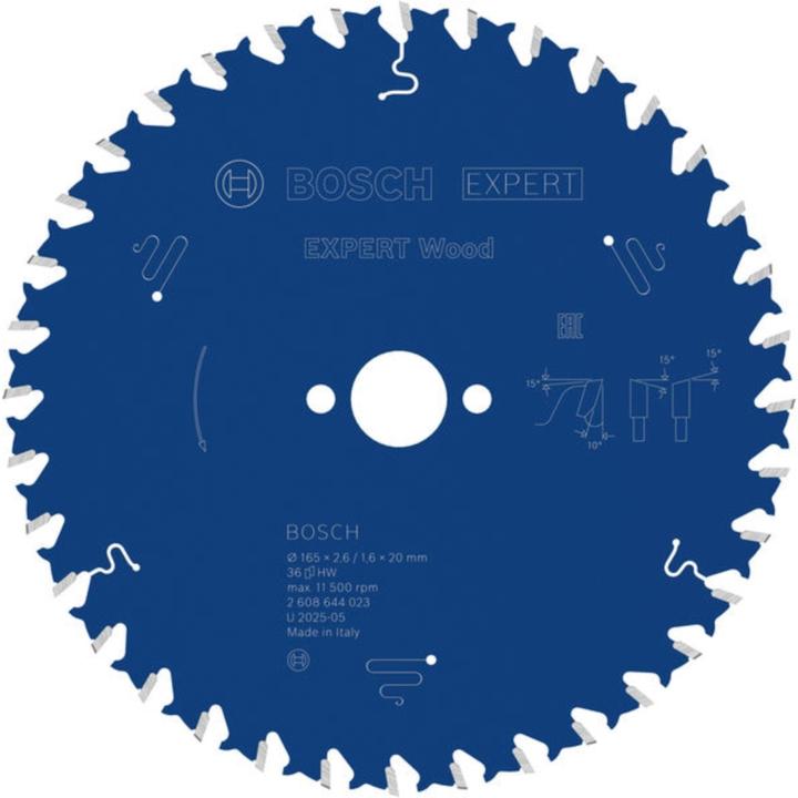 Produktbild Bosch Professional Zubehör Kreissägeblatt Expert for Wood, 165 x 20 x 2,6 mm, 36
