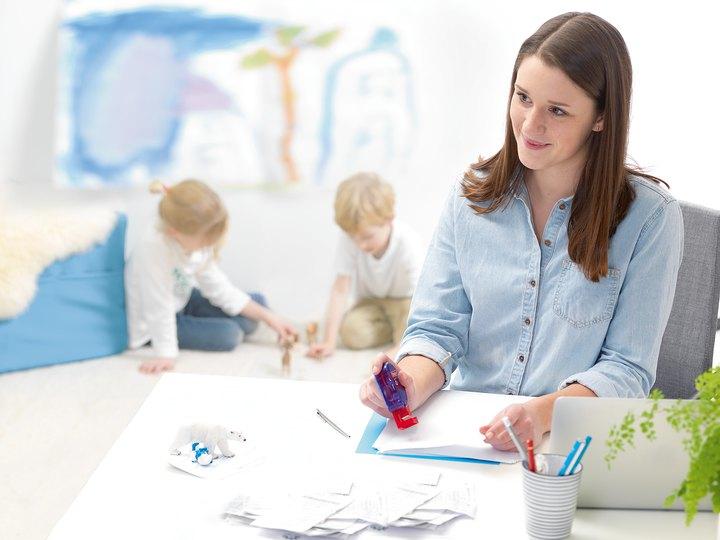 Actual product image tesa Adhesive stamp ecoLogo, double-sided adhesive pads for quick gluing of paper, cardboard & photos