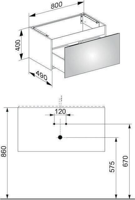 Produktbild Keuco Waschtischunterbau X-LINE 800x400x490mm anthrazit