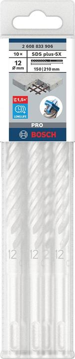 Produktbild DIY SDS-plus-5X drill bit 12x150x210 mm, 10 pcs. (12 Millimeter)
