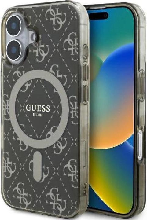 Productafbeelding Guess GUHMP16SH4DTEW iPhone 16 6.1" brązowy/bruin hardcase IML 4G Achtergrond MagSafe (Apple iPhone 16)