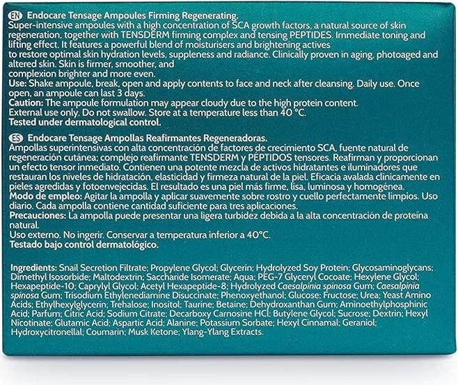 Actual product image Endocare Tensage Ampoules 20 x 2ml - Pack of 20 (40 ml)