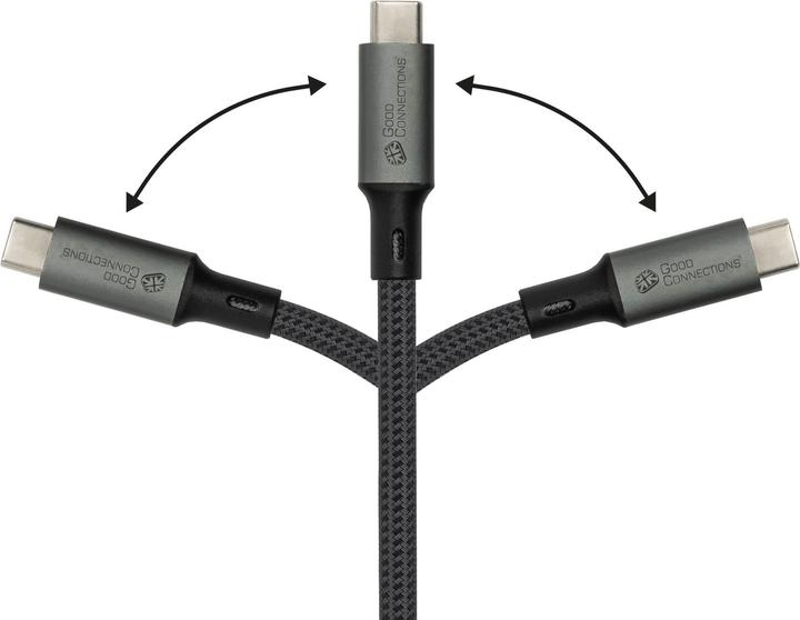 Produktbild Good Connections USB 4.0 Gen. 2x2 Kabel 20GBit/s 100W 8Ka30Hz USB-C Stecker an (0.50 m, 100 W)
