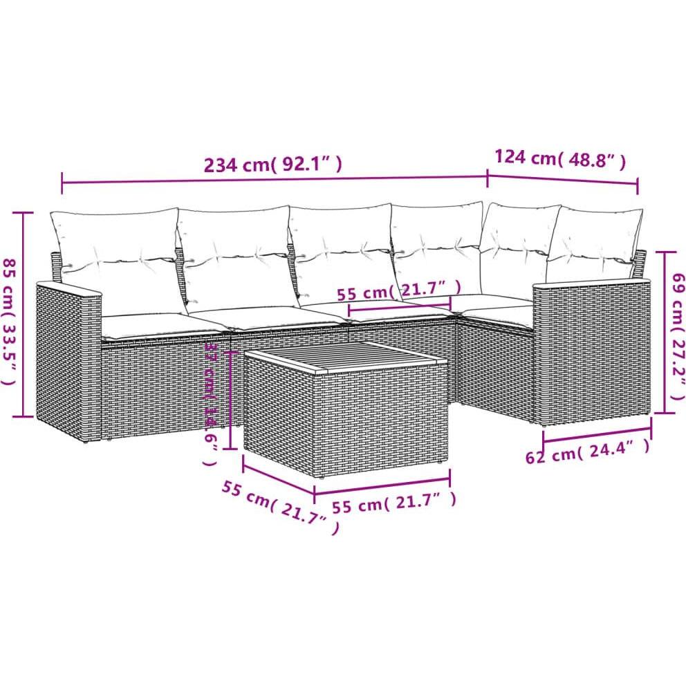 Thumbnail - VidaXL, Gartenlounge, 10-tlg. Garten-Lounge-Set mit Kissen