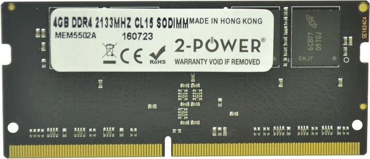 Actual product image 2-Power 4GB DDR4 2133MHz CL15 SODIMM (1 x 4GB, 2133 MHz, DDR4-RAM, SO-DIMM)