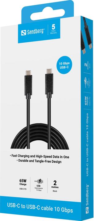 Image du produit Sandberg USB-C à USB-C (2 m, USB 3.1)