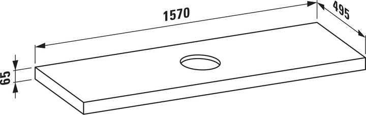 Immagine prodotto Laufen Piastra per lavabo Lani, unapertura al centro, 1570x495x65 mm, H404691112