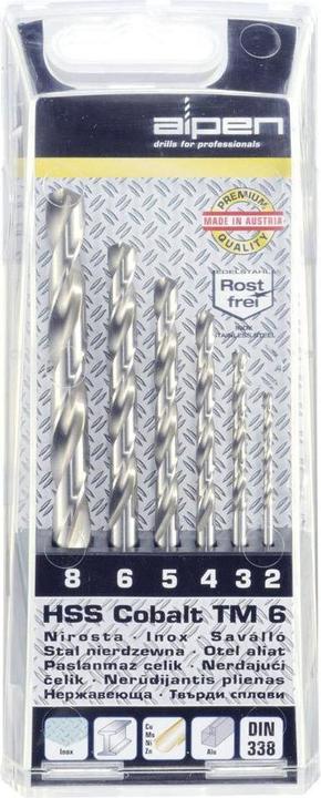 Produktbild Alpen Bohrersatz HSS Cobalt 6tlg. (2, 3, 4, 5, 6, 8 mm)