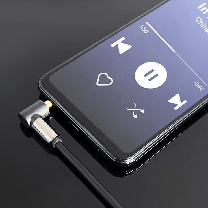 Produktbild Wozinsky AUX cable angled (male-male) mini jack cable 1.5 m black (1.50 m, AUX Kabel)